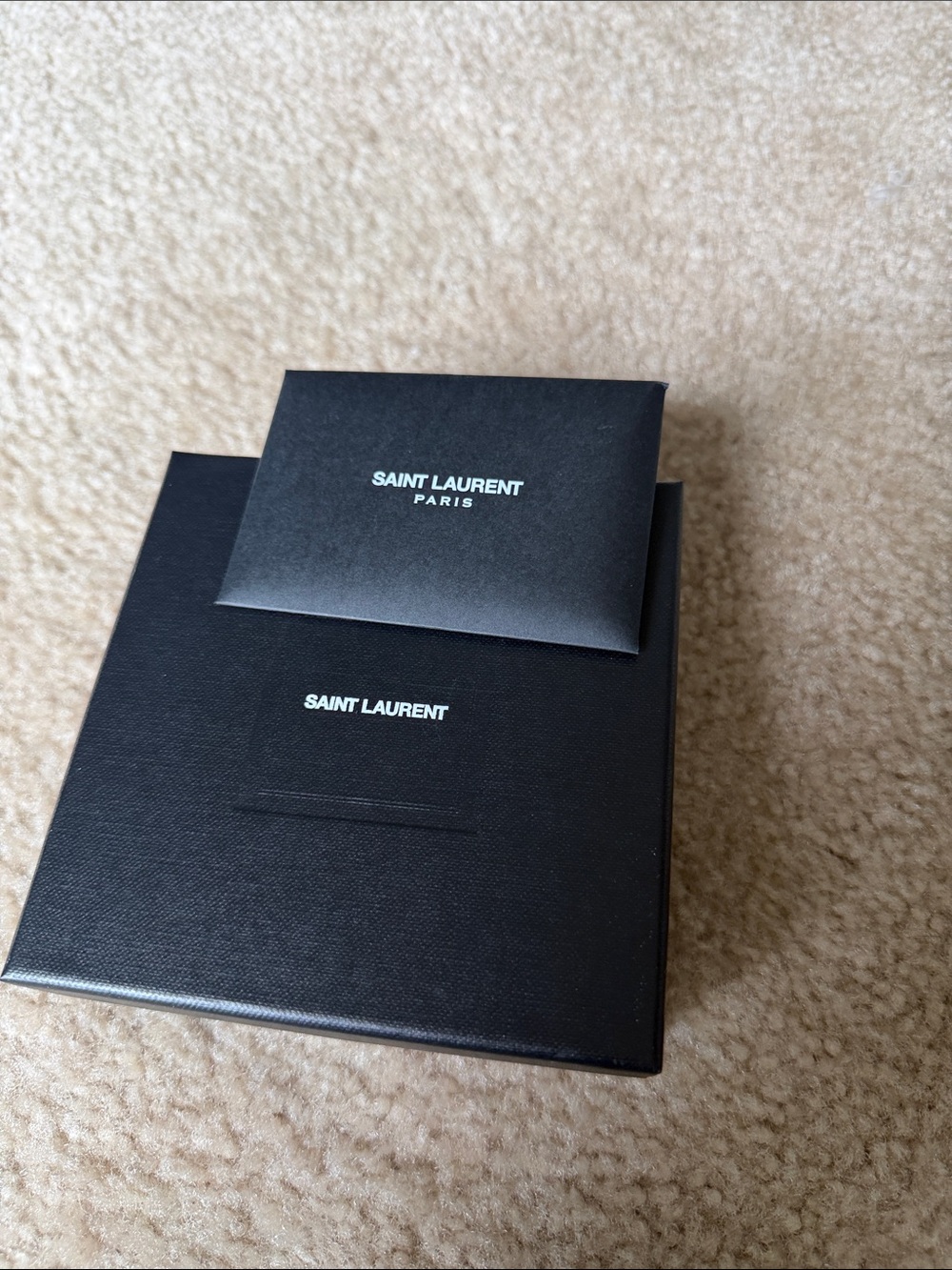 Saint Laurent Taupe Leather Compact Wallet with Gold YSL Emblem - Picture 4 of 4